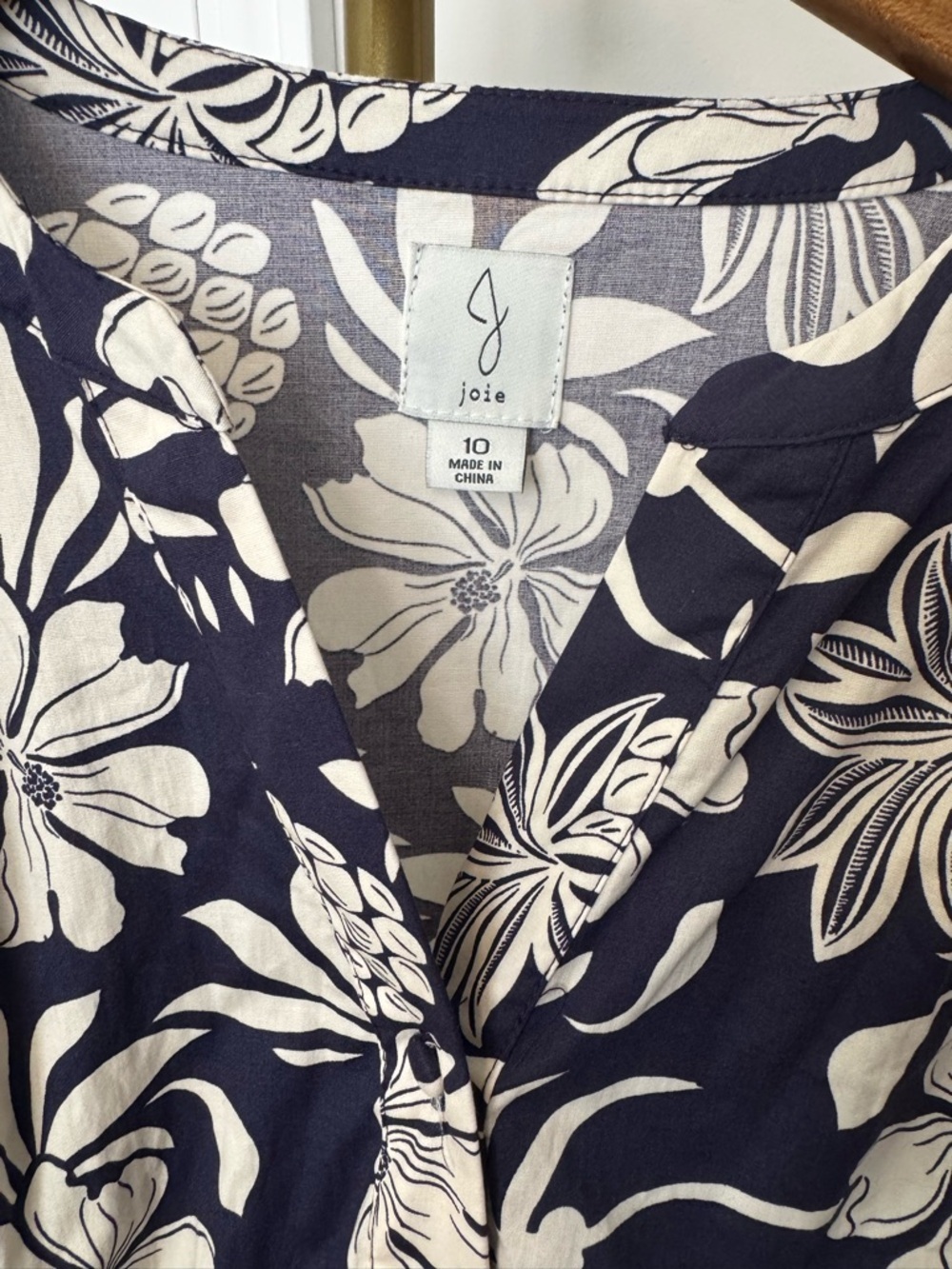 NWOT Joie Navy & Ivory Tropical Pineapple Floral Mini Dress - Picture 3 of 4